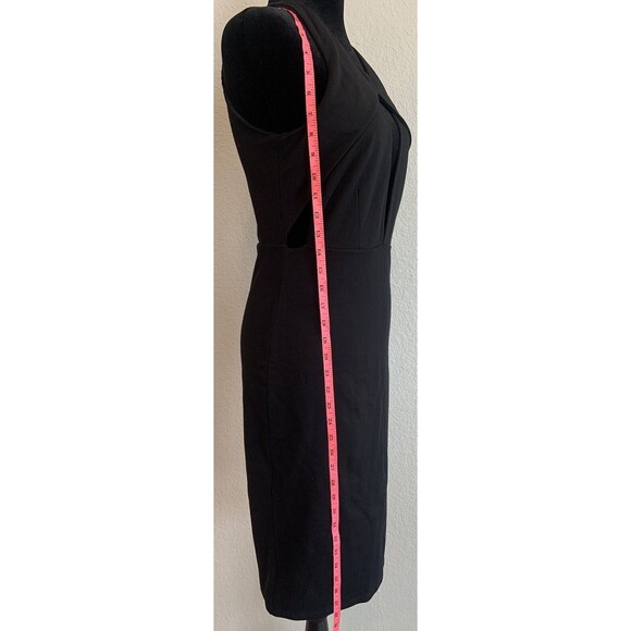 MICHELLE MASON Womens MSRP $450 BLACK Sleeveless Sheath Dress SZ M Cutouts - Picture 2 of 9